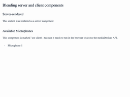 Blending server components and client components